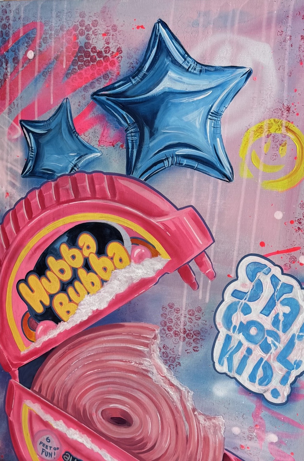 Blaue Ballonsterne, pinkes Bubble Tape und eine gute Portion Nostalgie.